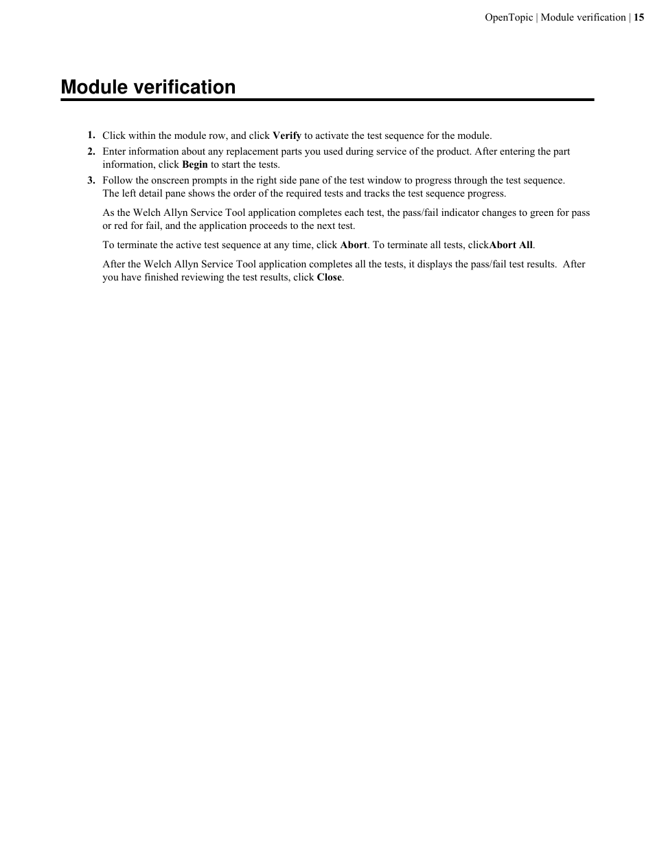 Module verification | Welch Allyn Suretemp Plus Calibration/Verification Module Notes - Quick Reference Guide User Manual | Page 13 / 13