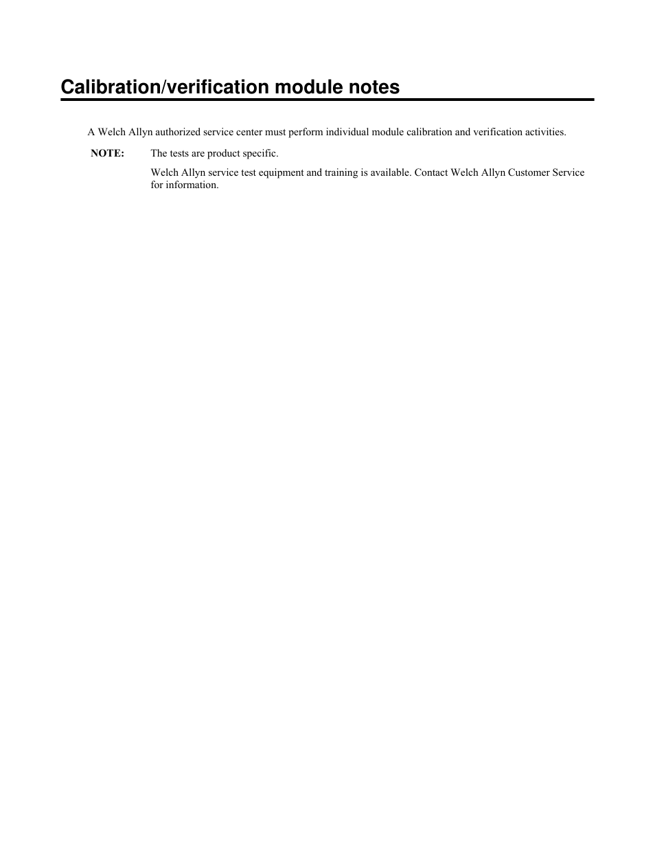 Welch Allyn Connex Vital Signs Monitor Calibration/Verification Module Notes - Quick Reference Guide User Manual | 9 pages
