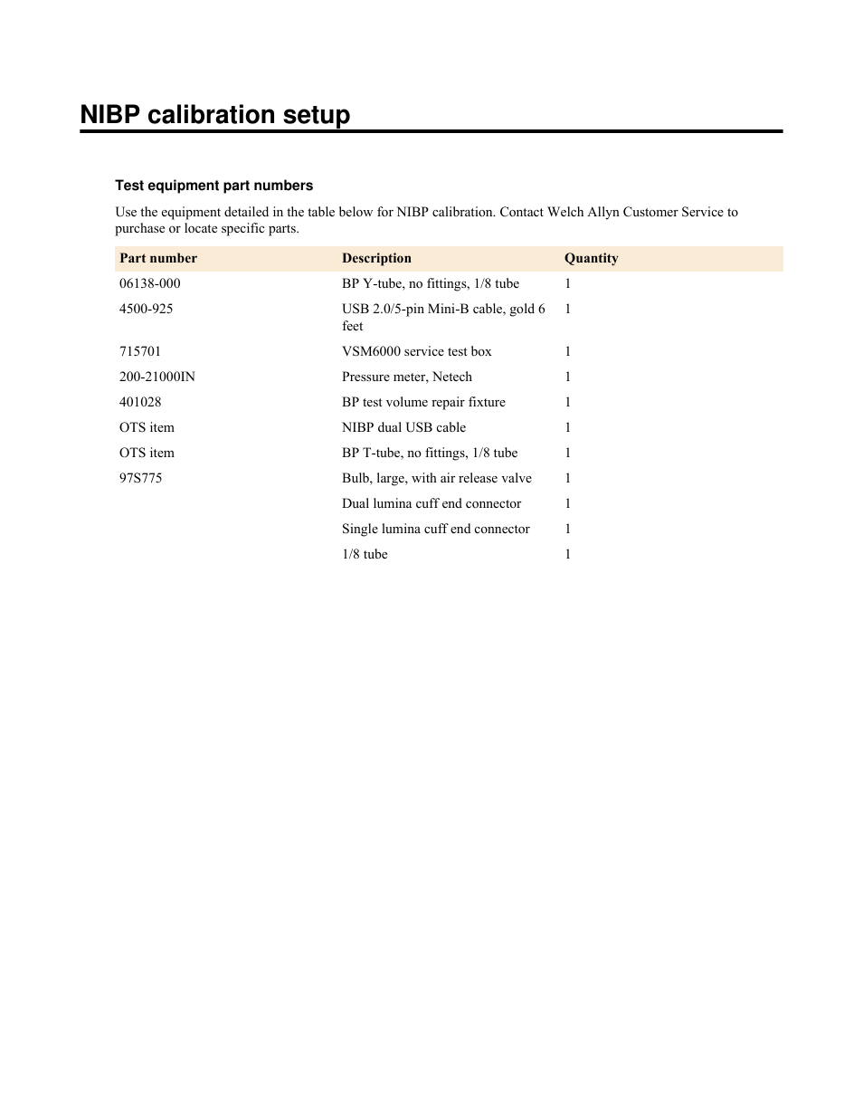 Nibp calibration setup | Welch Allyn Connex Vital Signs Monitor Calibration/Verification Module Notes - Quick Reference Guide User Manual | Page 7 / 9