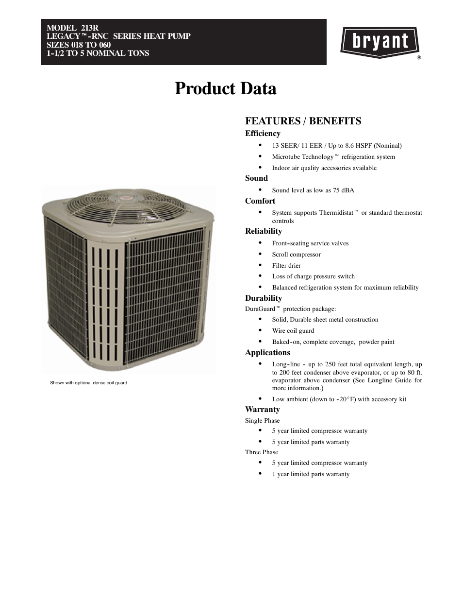 Bryant LEGACY 213R User Manual | 32 pages