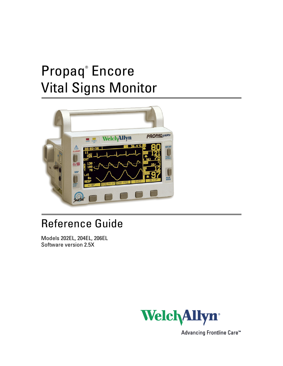 Welch Allyn Vital Signs Monitor, Propaq Encore - Quick Reference Guide User Manual | 144 pages