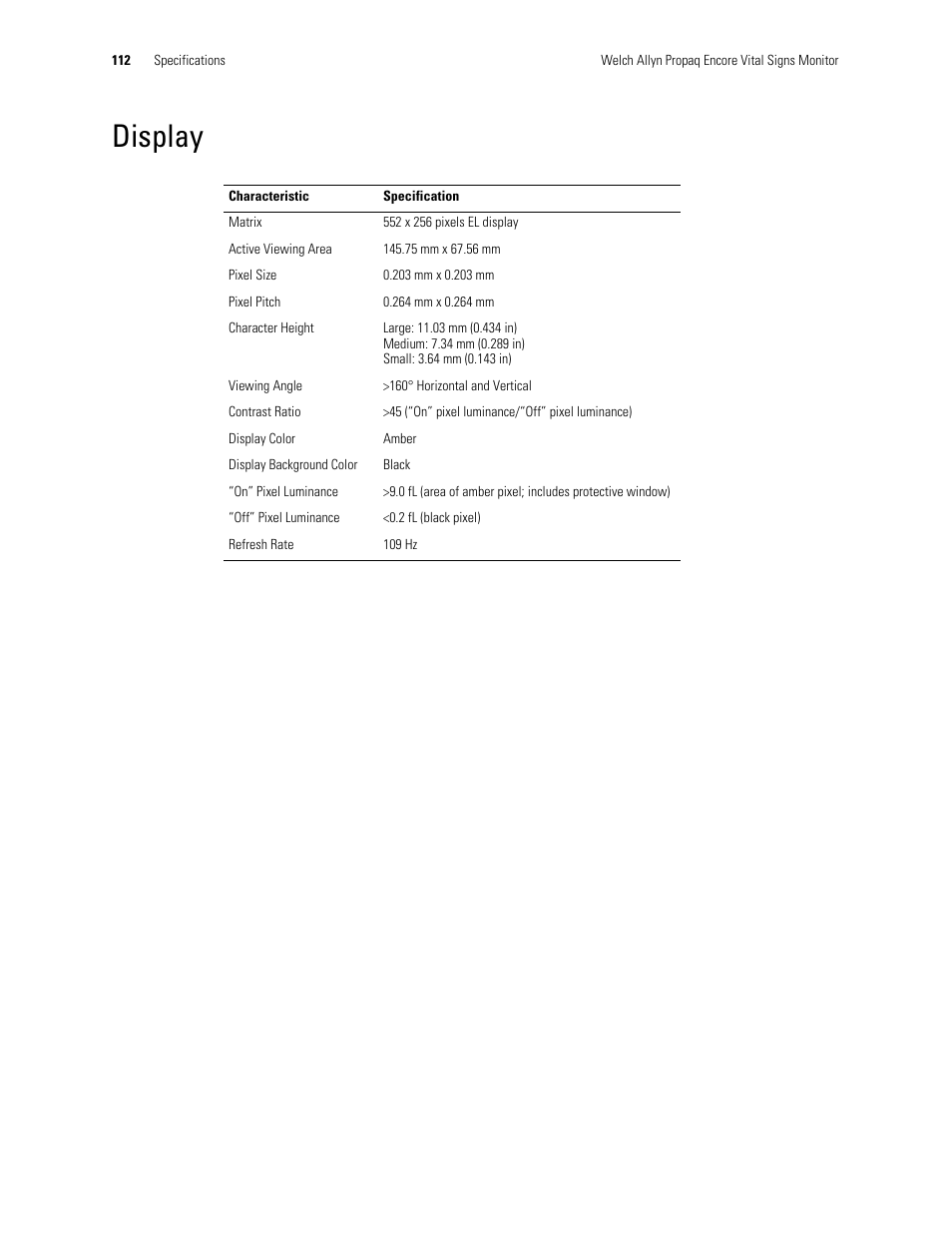 Display | Welch Allyn Vital Signs Monitor, Propaq Encore - Quick Reference Guide User Manual | Page 118 / 144