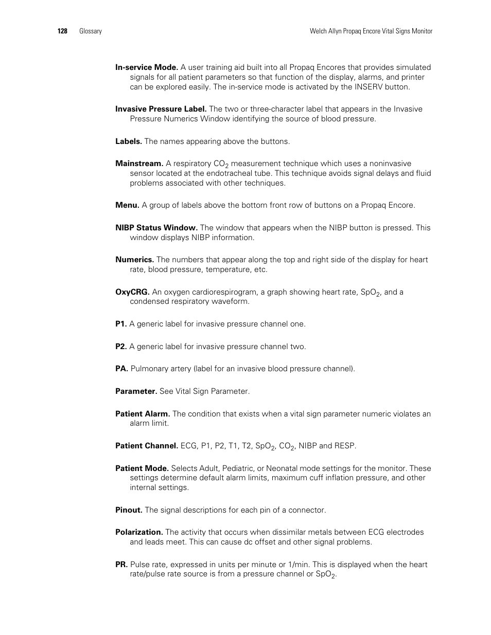Welch Allyn Vital Signs Monitor, Propaq Encore - Quick Reference Guide User Manual | Page 134 / 144