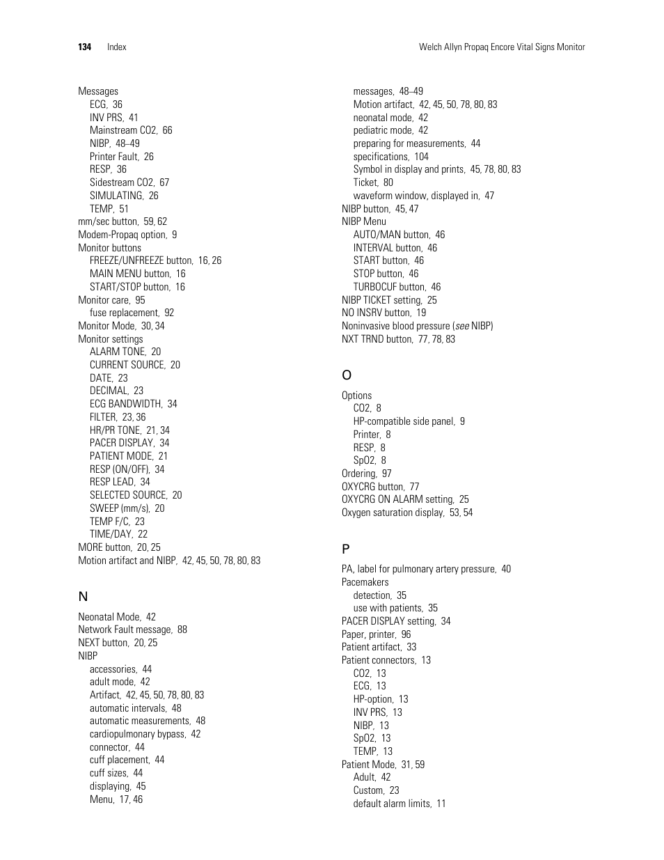 Welch Allyn Vital Signs Monitor, Propaq Encore - Quick Reference Guide User Manual | Page 140 / 144