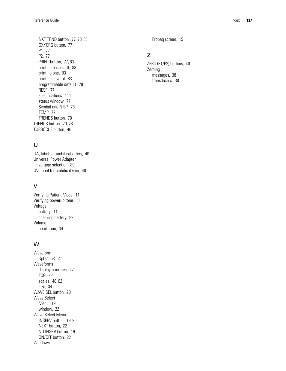 Welch Allyn Vital Signs Monitor, Propaq Encore - Quick Reference Guide User Manual | Page 143 / 144