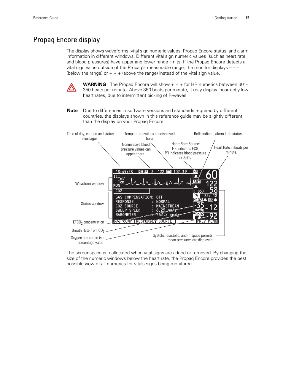 Propaq encore display | Welch Allyn Vital Signs Monitor, Propaq Encore - Quick Reference Guide User Manual | Page 21 / 144