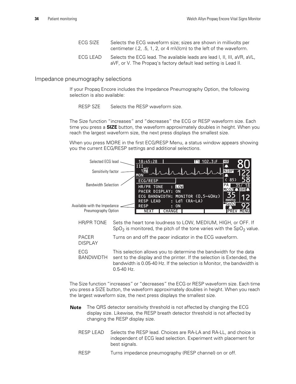 Welch Allyn Vital Signs Monitor, Propaq Encore - Quick Reference Guide User Manual | Page 40 / 144