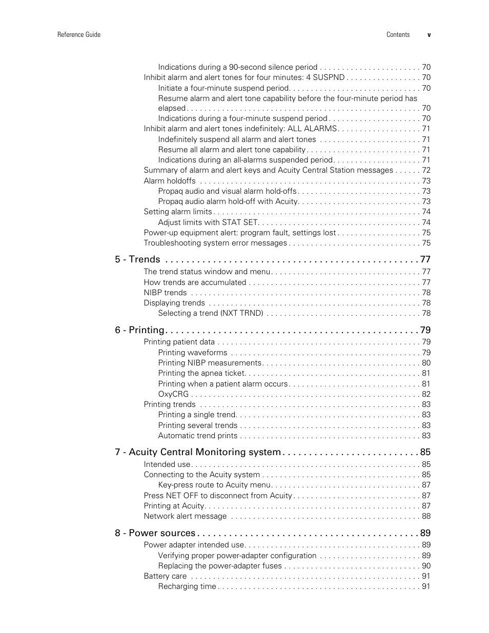 Welch Allyn Vital Signs Monitor, Propaq Encore - Quick Reference Guide User Manual | Page 5 / 144
