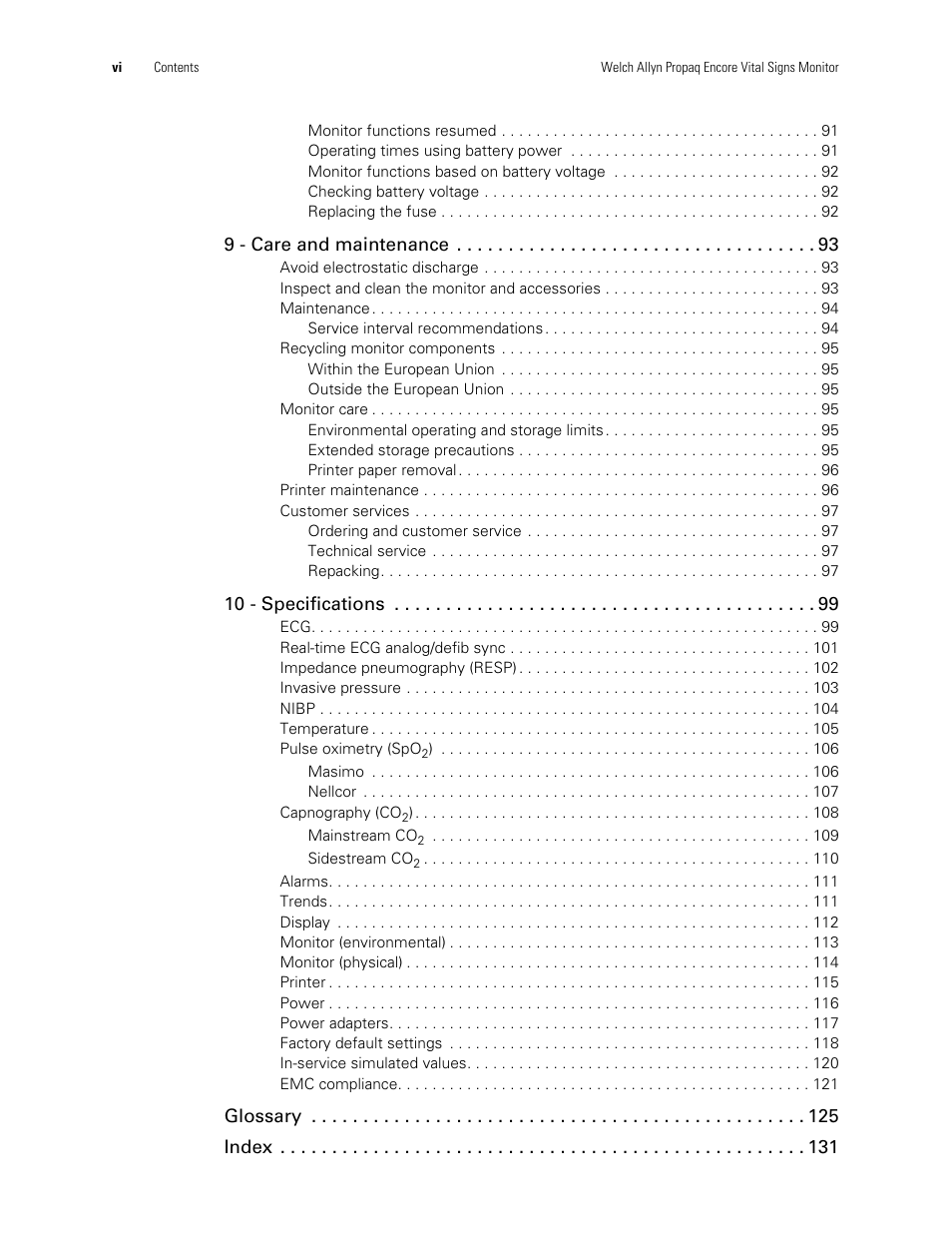 Welch Allyn Vital Signs Monitor, Propaq Encore - Quick Reference Guide User Manual | Page 6 / 144