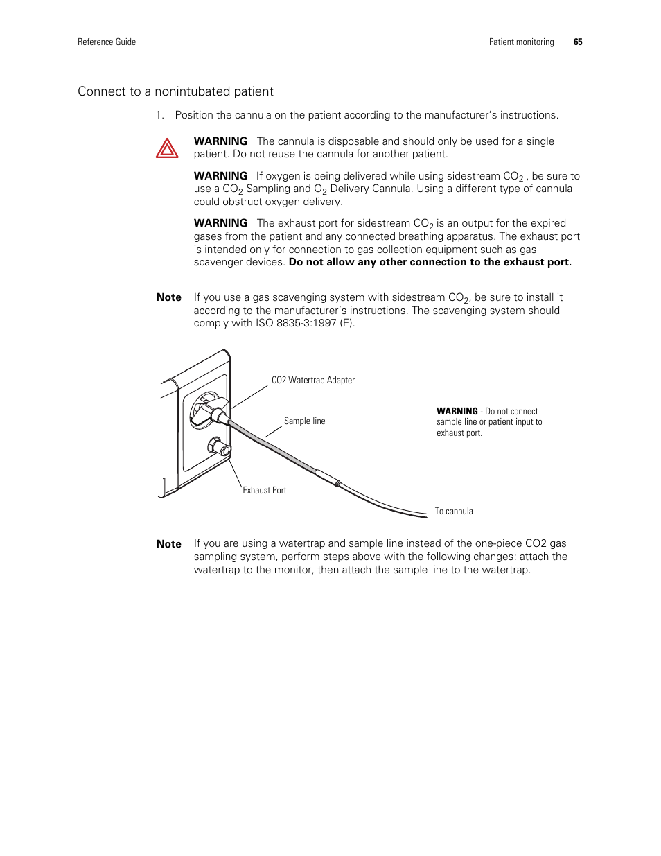 Connect to a nonintubated patient | Welch Allyn Vital Signs Monitor, Propaq Encore - Quick Reference Guide User Manual | Page 71 / 144