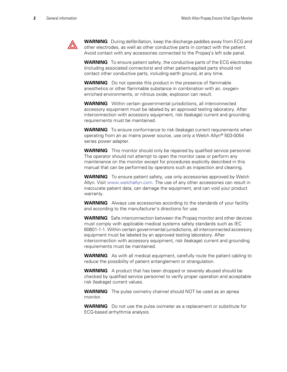 Welch Allyn Vital Signs Monitor, Propaq Encore - Quick Reference Guide User Manual | Page 8 / 144