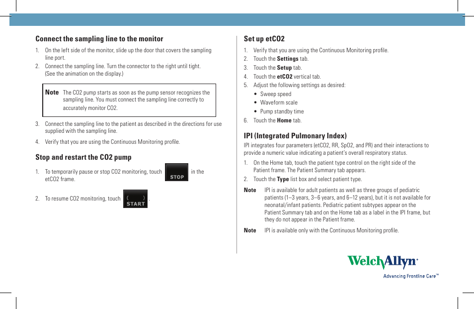 Welch Allyn VSM6000 Connect C02 - Quick Reference Guide User Manual | 2 pages