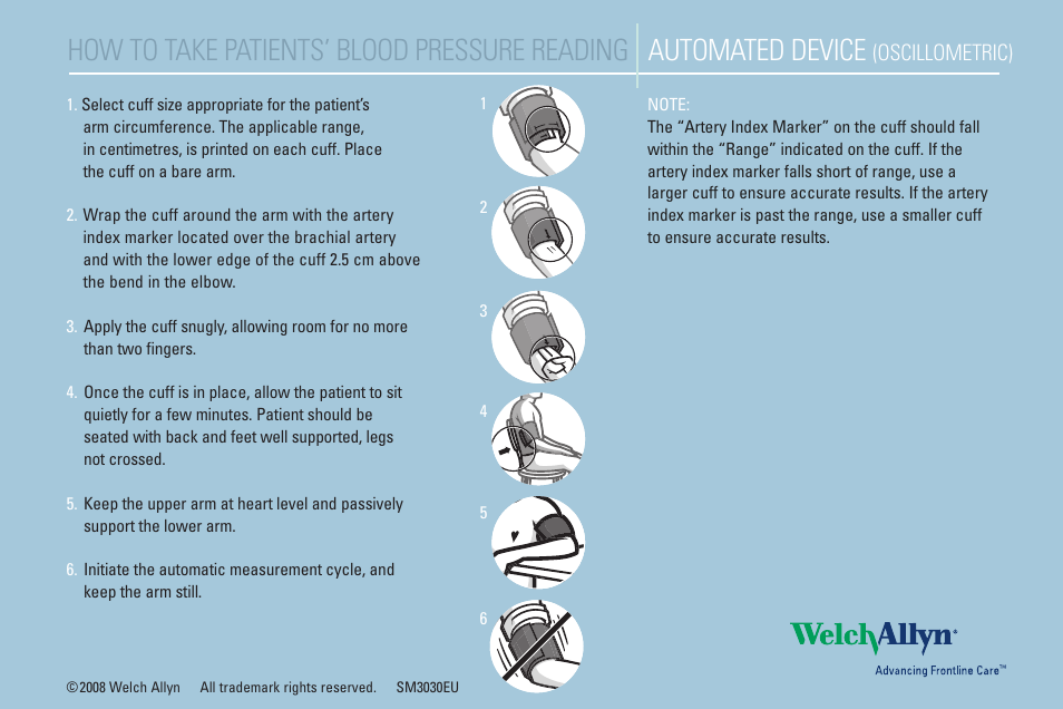 Welch Allyn How to take Patients Blood Pressure Reading - Quick Reference Guide User Manual | Page 2 / 2