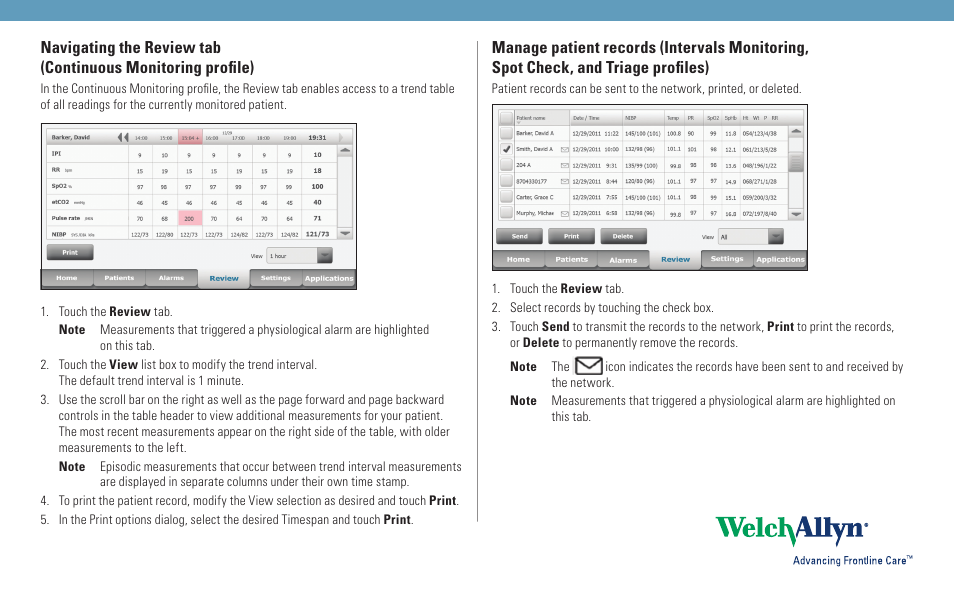 Welch Allyn Connex Quick Reference Card - Quick Reference Guide User Manual | Page 3 / 4