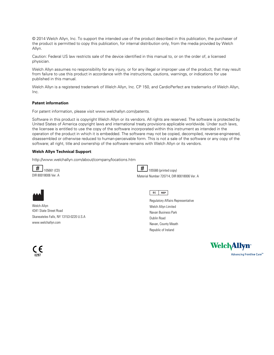 Welch Allyn CP150 Spirometry - Quick Reference Guide User Manual | Page 2 / 16