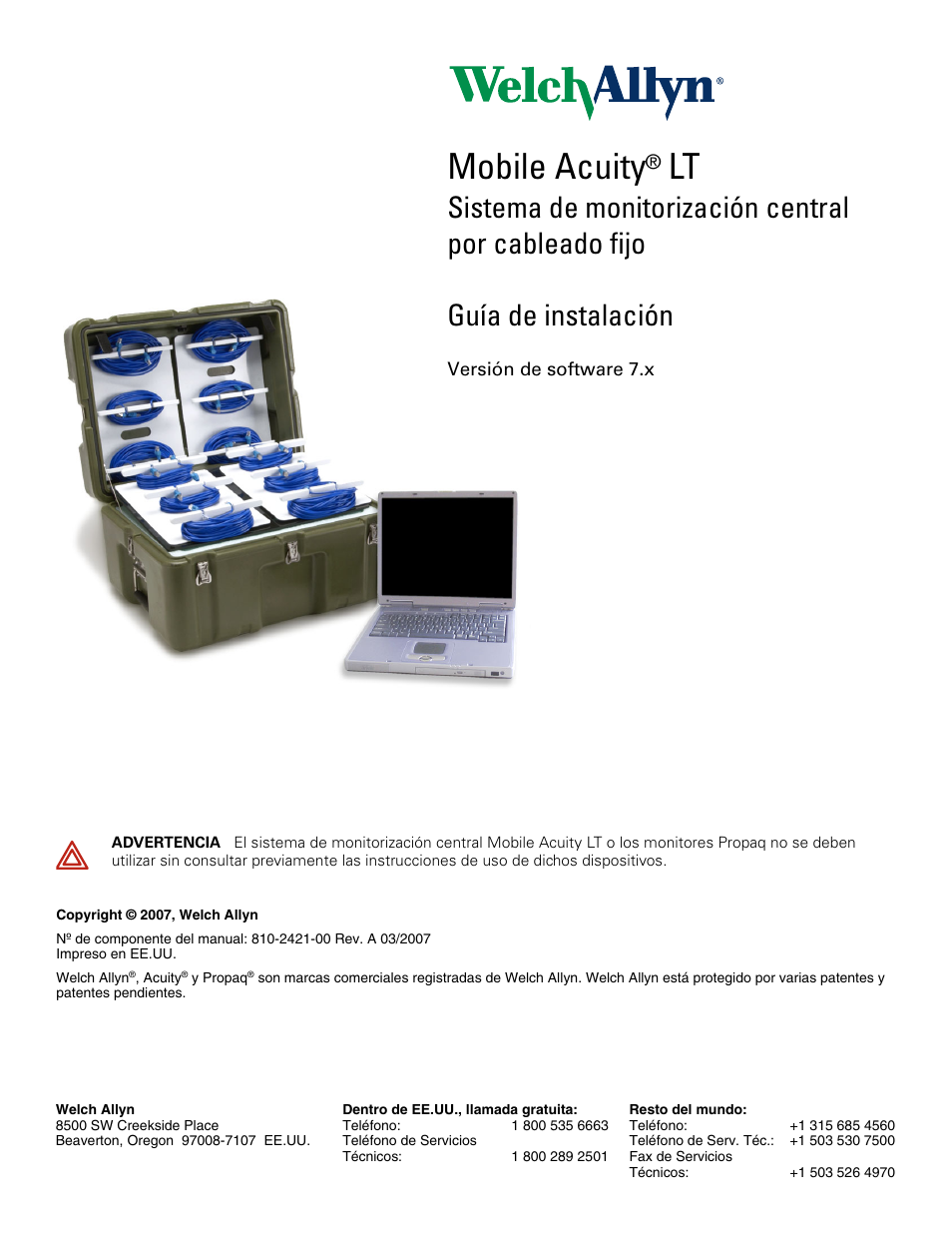 Welch Allyn Mobile Acuity LT, 7.X - Installation Guide User Manual | 4 pages