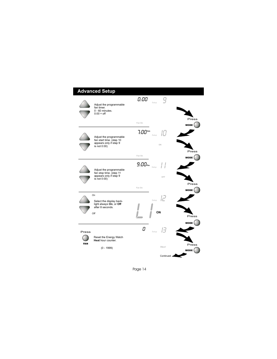 9i0 i i, Advanced setup | Bryant gas furnaces User Manual | Page 15 / 24