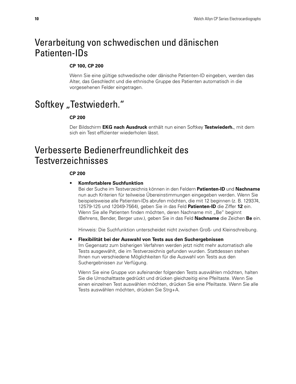 Softkey „testwiederh | Welch Allyn CP100 CP200 Software Update 2.1 - Installation Guide User Manual | Page 12 / 44