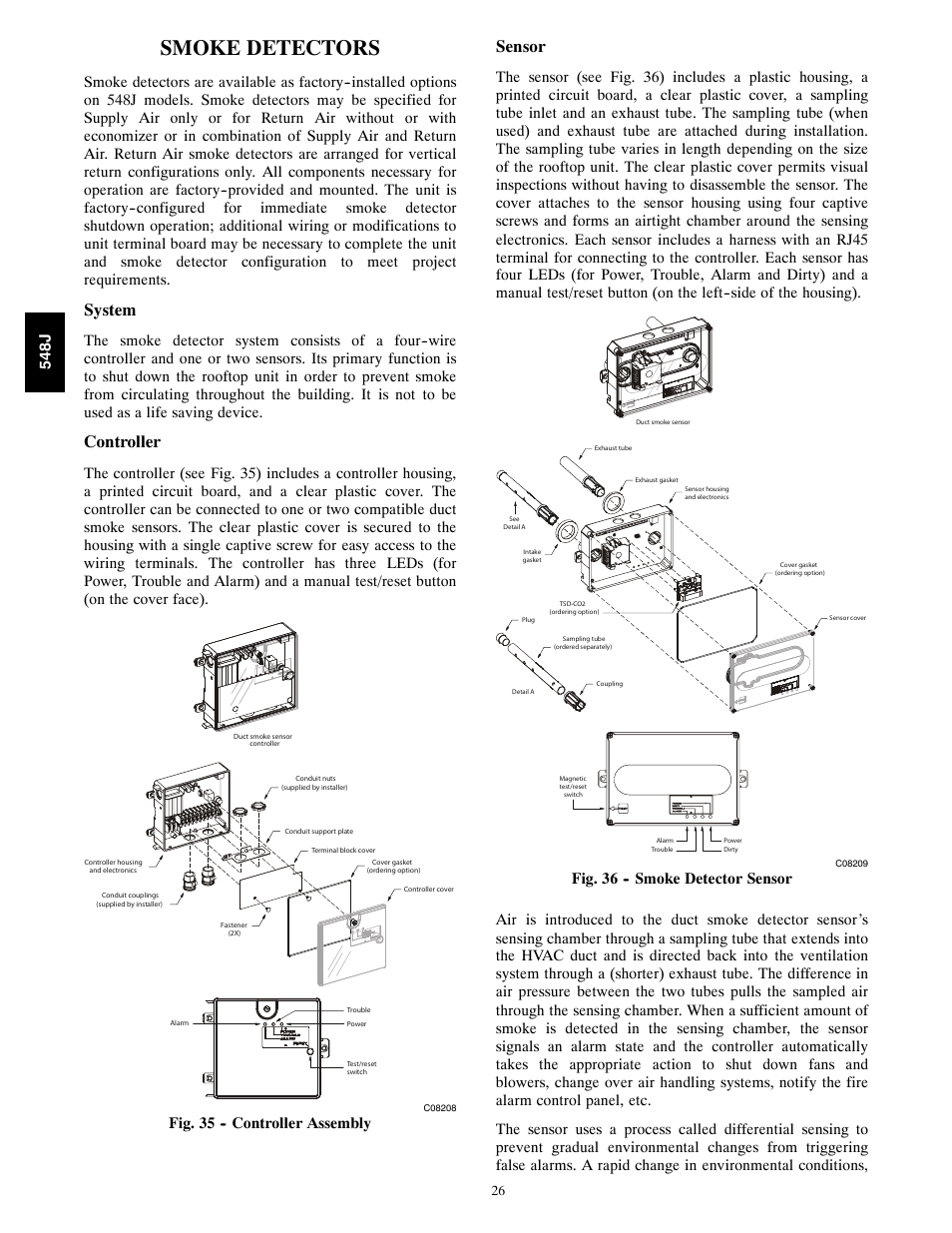 Smoke detectors, System, Controller | Sensor | Bryant 548J User Manual | Page 26 / 100