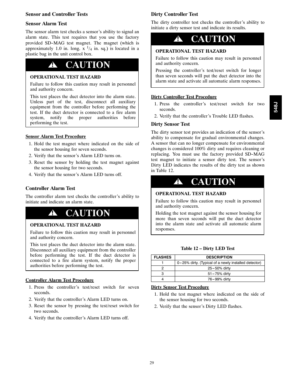 Caution | Bryant 548J User Manual | Page 29 / 100