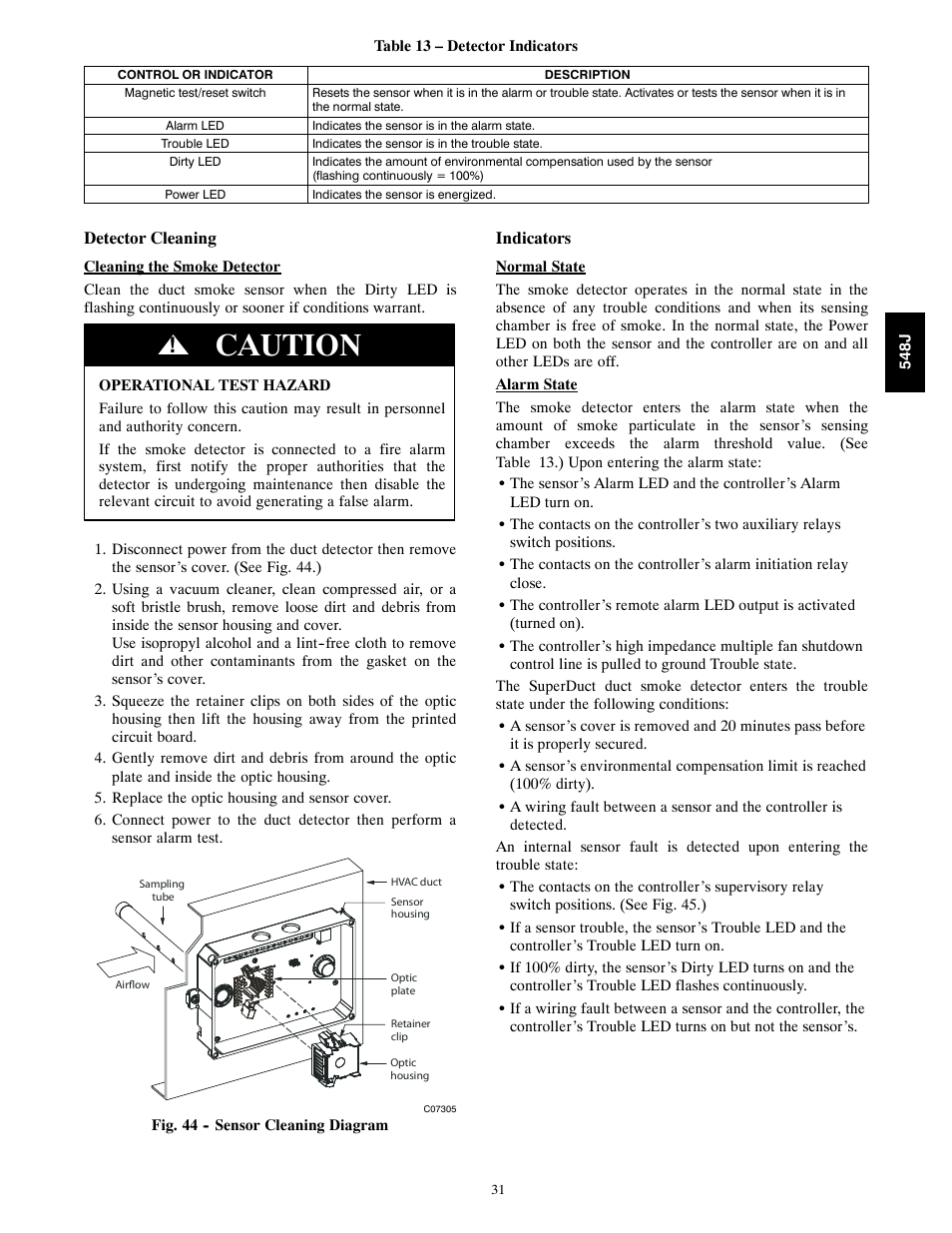 Caution | Bryant 548J User Manual | Page 31 / 100