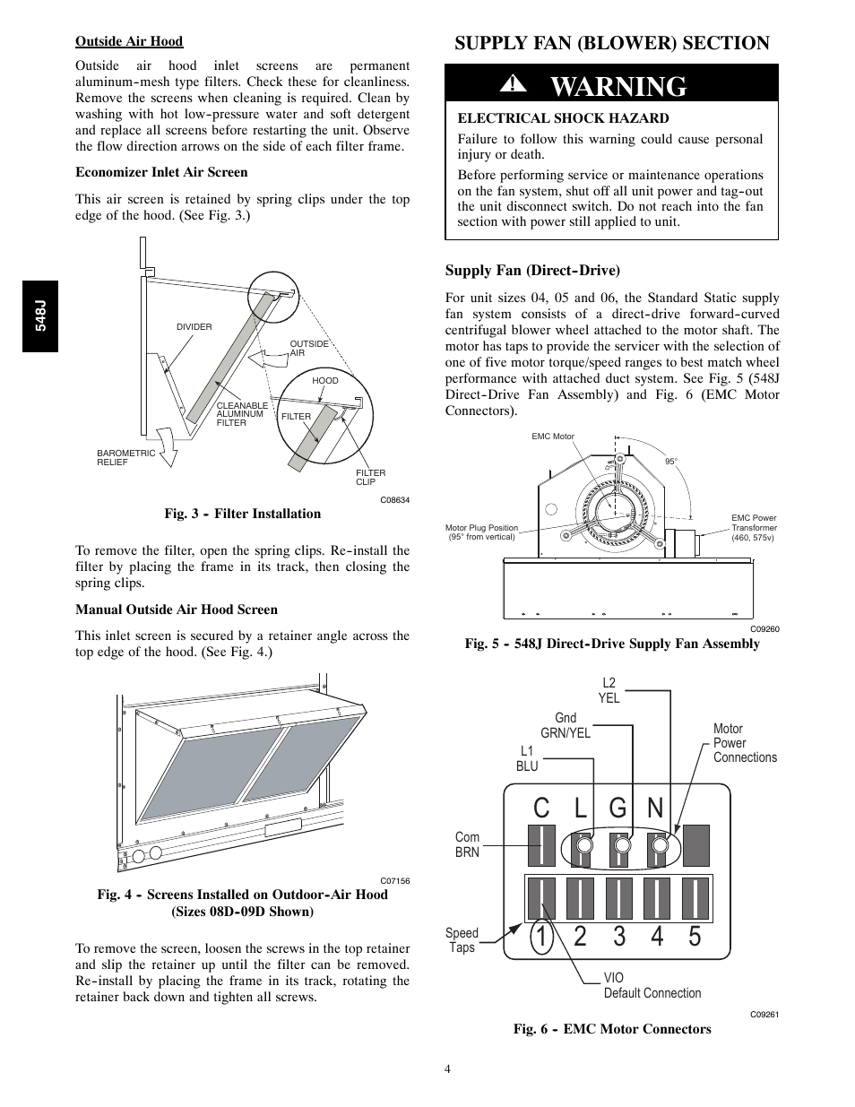 Warning | Bryant 548J User Manual | Page 4 / 100
