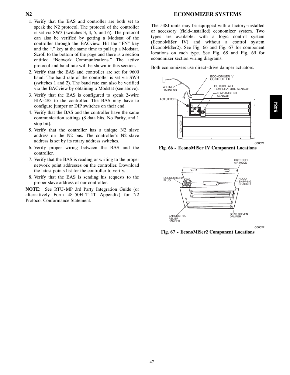 Economizer systems | Bryant 548J User Manual | Page 47 / 100