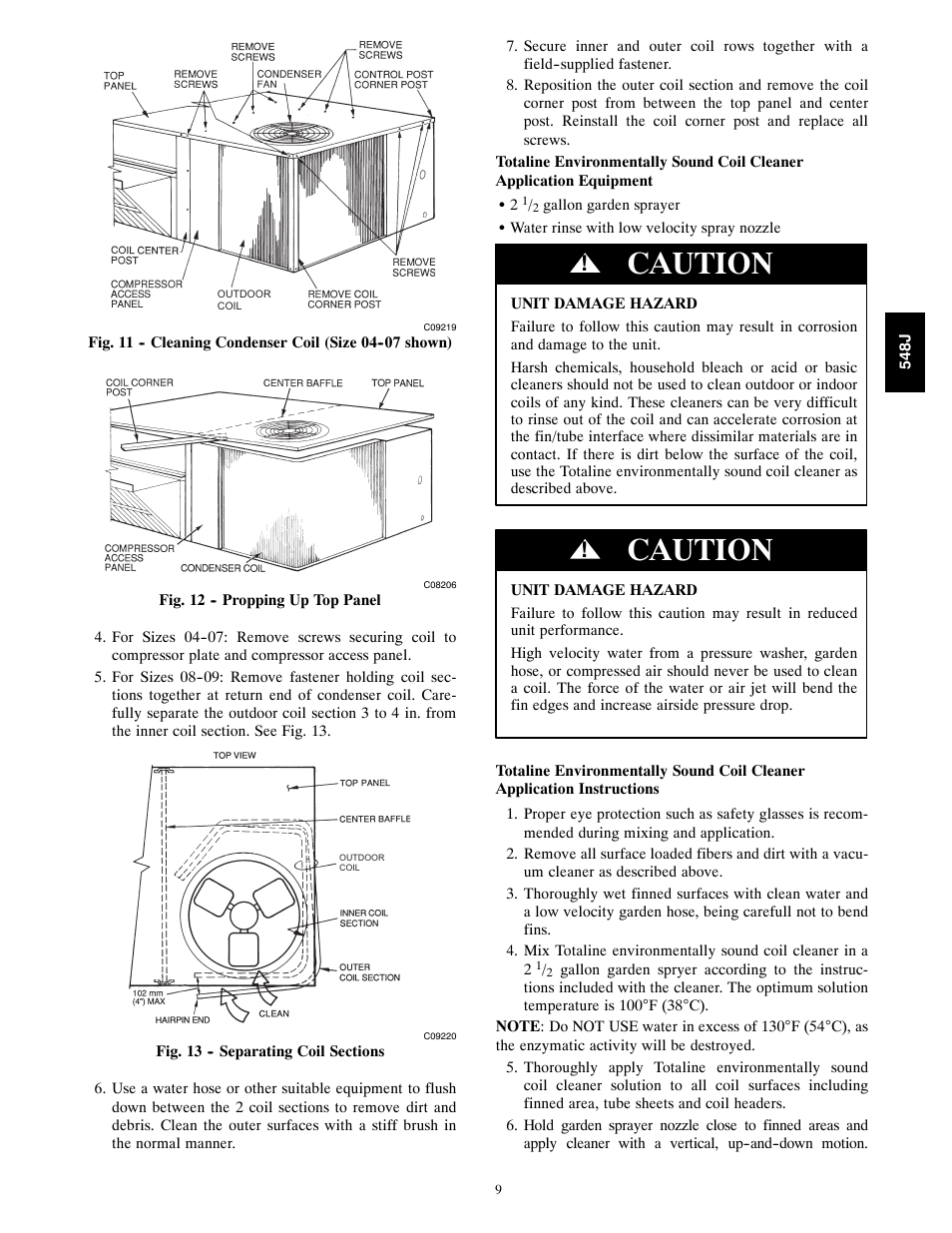 Caution | Bryant 548J User Manual | Page 9 / 100