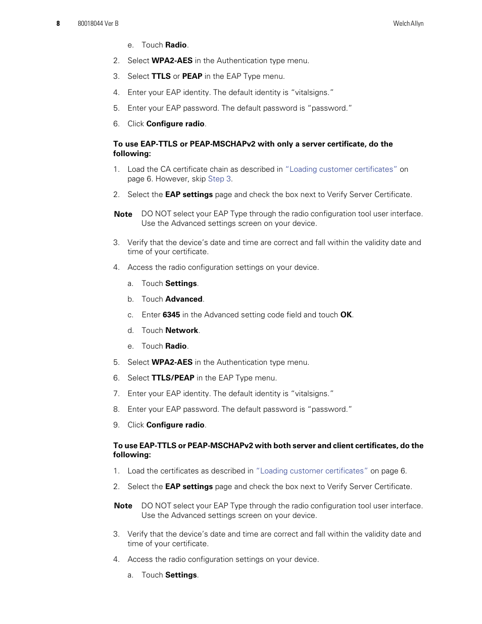 Welch Allyn Connex Vital Signs Monitor, Radio Software Configuration - Installation Guide User Manual | Page 8 / 10
