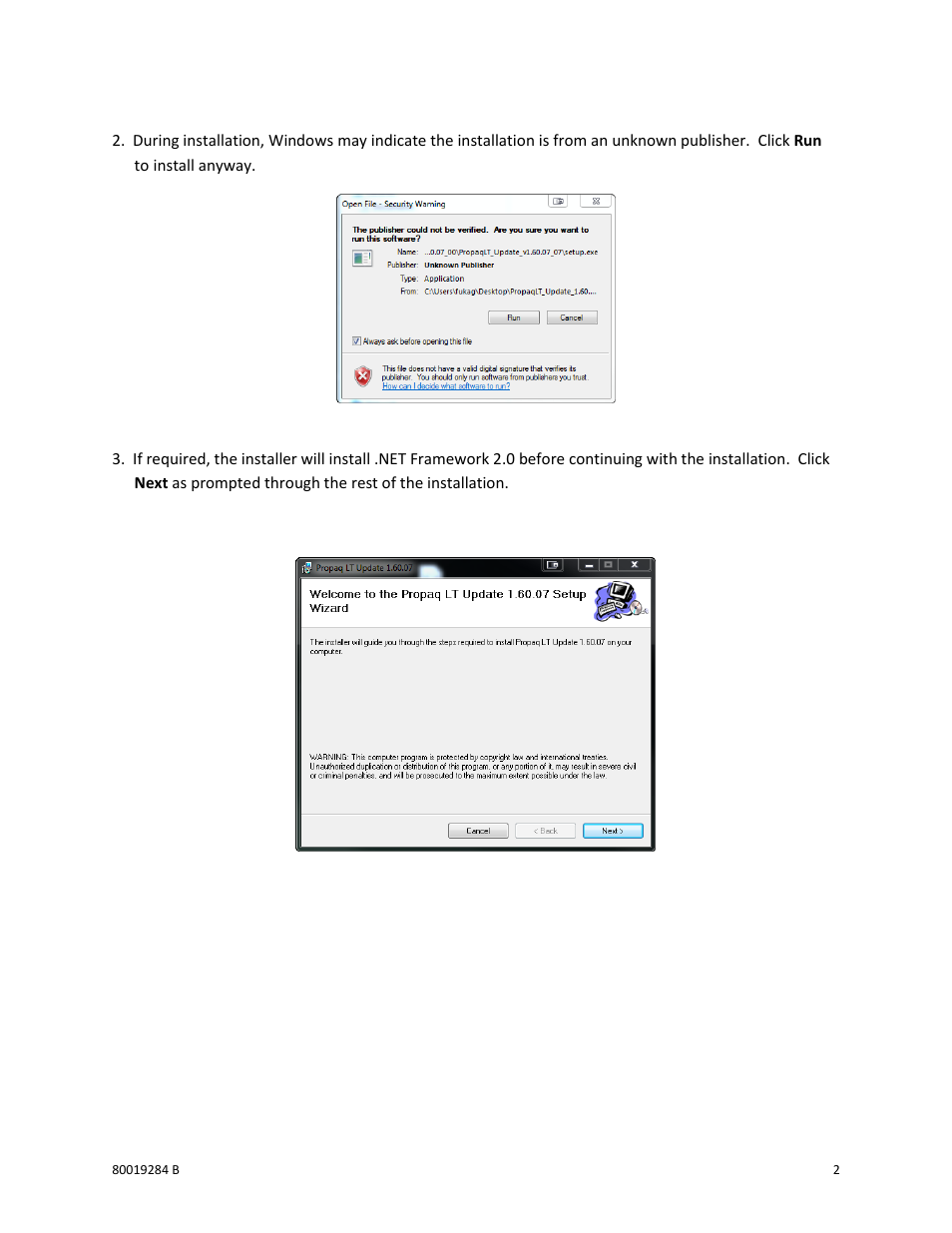 Welch Allyn Propaq LT v1.60.07 Update Application - Installation Guide User Manual | Page 2 / 10