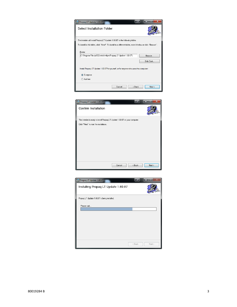 Welch Allyn Propaq LT v1.60.07 Update Application - Installation Guide User Manual | Page 3 / 10