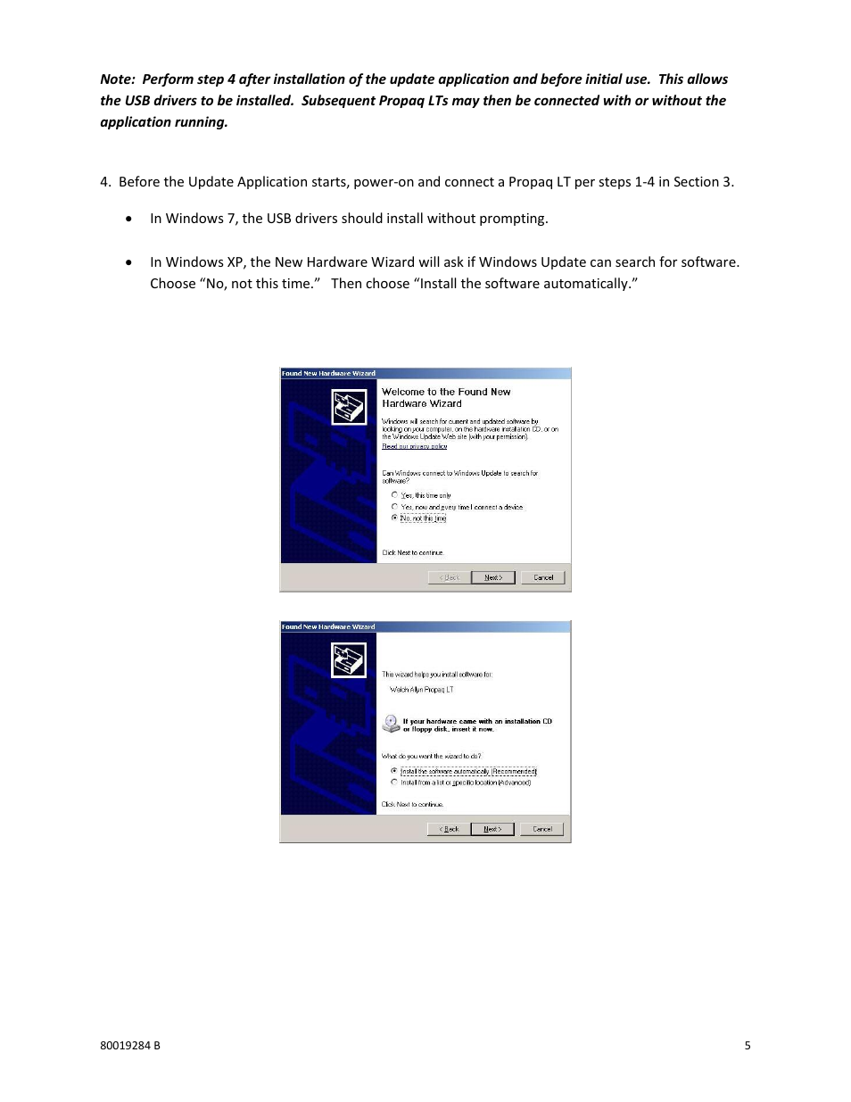 Welch Allyn Propaq LT v1.60.07 Update Application - Installation Guide User Manual | Page 5 / 10