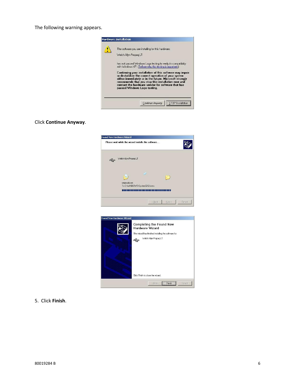 Welch Allyn Propaq LT v1.60.07 Update Application - Installation Guide User Manual | Page 6 / 10