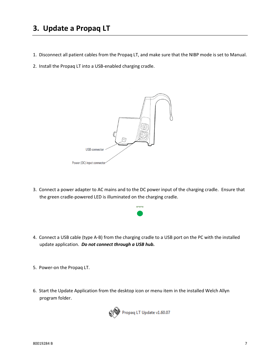 Update a propaq lt | Welch Allyn Propaq LT v1.60.07 Update Application - Installation Guide User Manual | Page 7 / 10