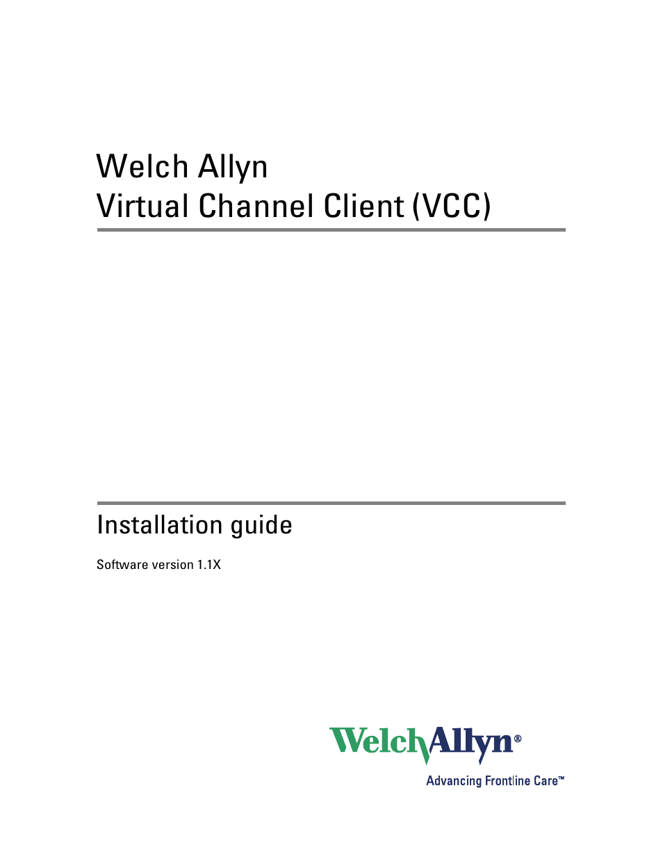 Welch Allyn Virtual Channel Client Software - Installation Guide User Manual | 8 pages