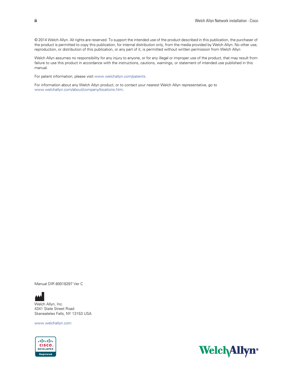 Welch Allyn Connex and Cisco Installation Best Practices, Radio software version 3.00.01 and later - Installation Guide User Manual | Page 2 / 8