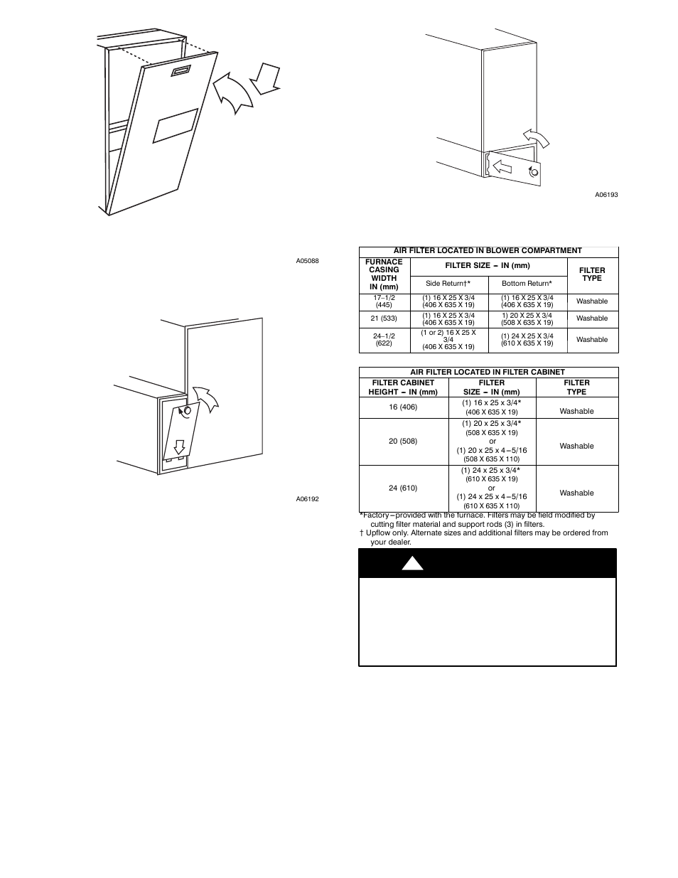 Warning, Combustion area and vent system | Bryant PLUS 95S 355CAV User Manual | Page 10 / 14