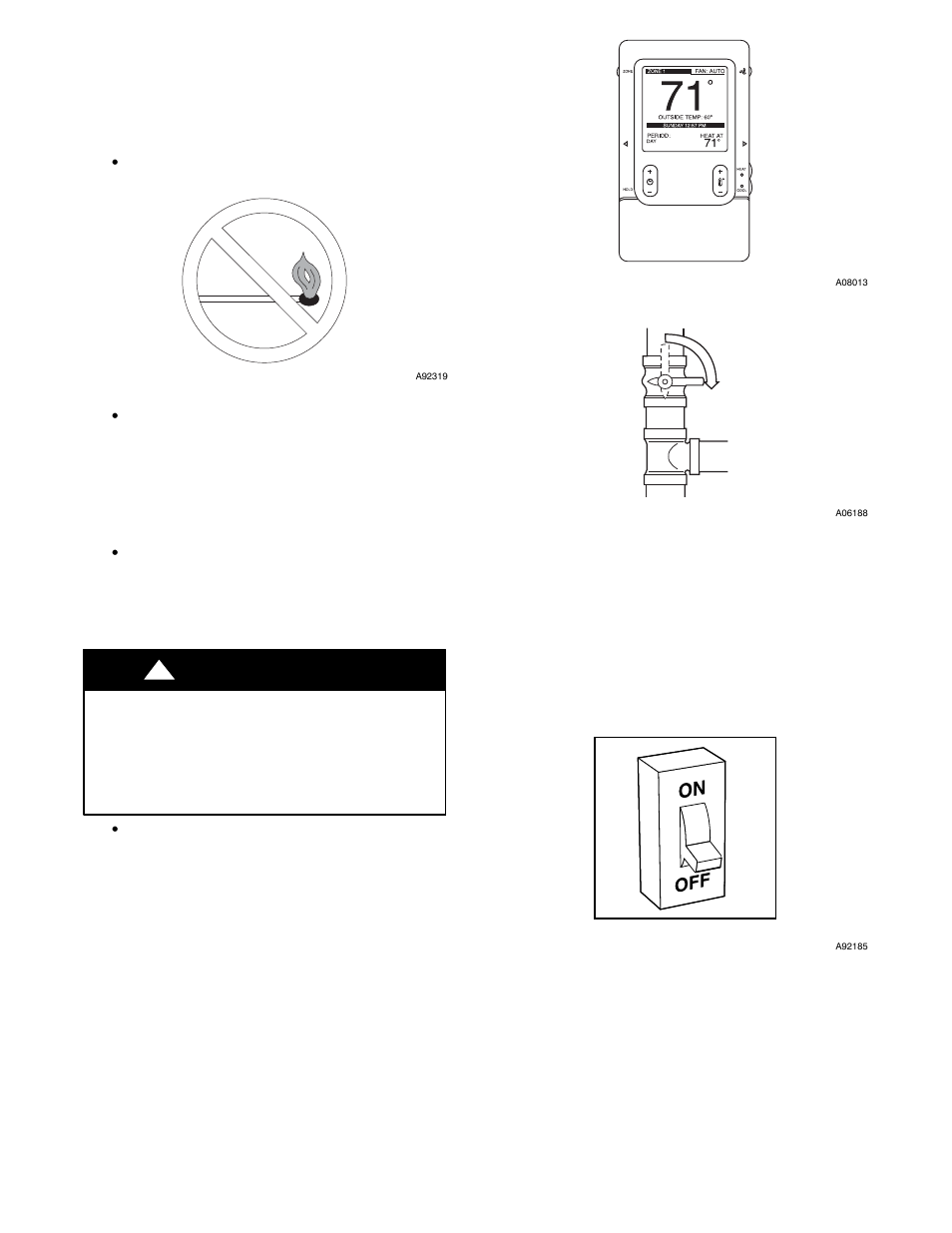 Warning, Starting and shutting down your furnace, Steps for starting your furnace | Bryant PLUS 95S 355CAV User Manual | Page 5 / 14