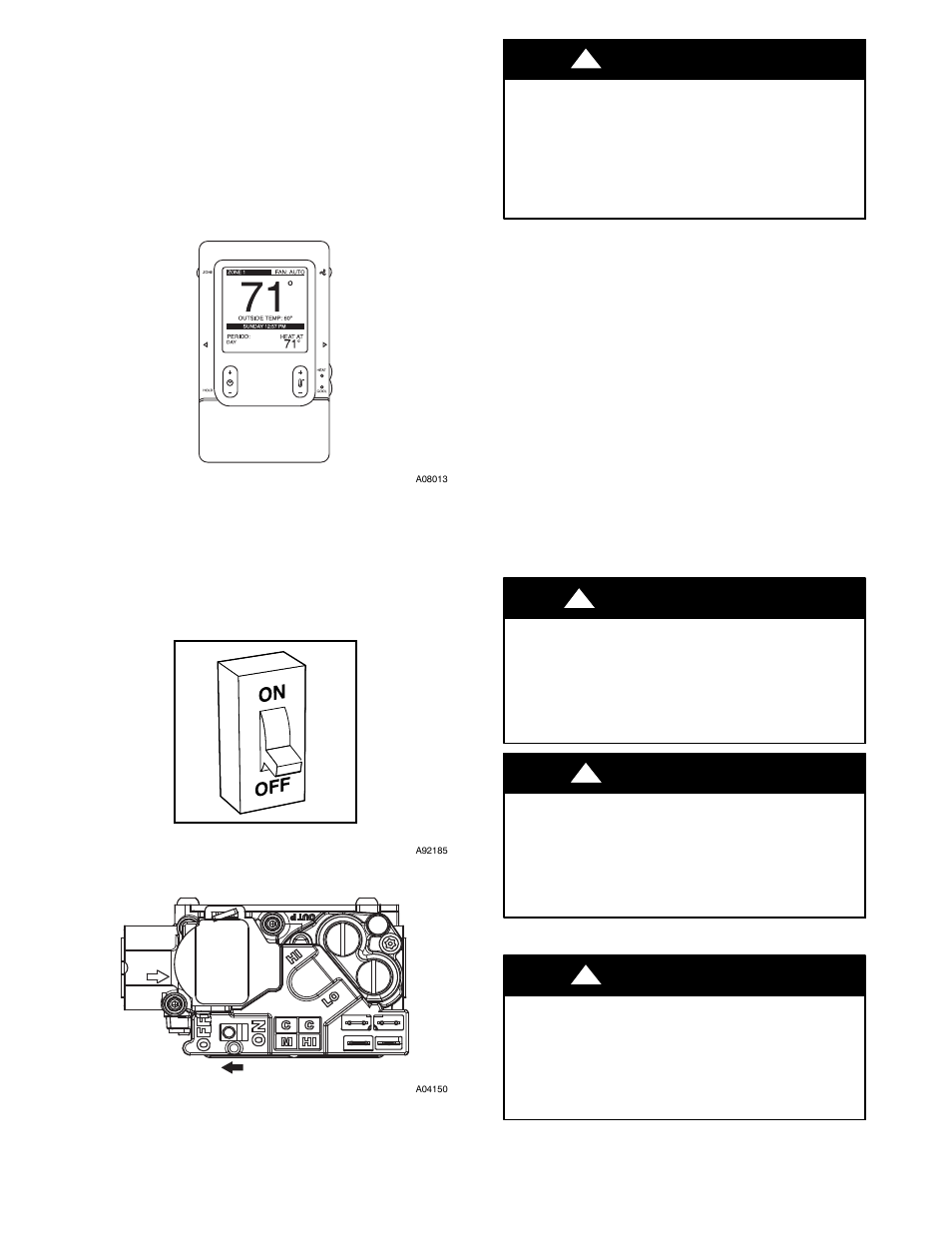 Caution, Warning | Bryant PLUS 95S 355CAV User Manual | Page 7 / 14