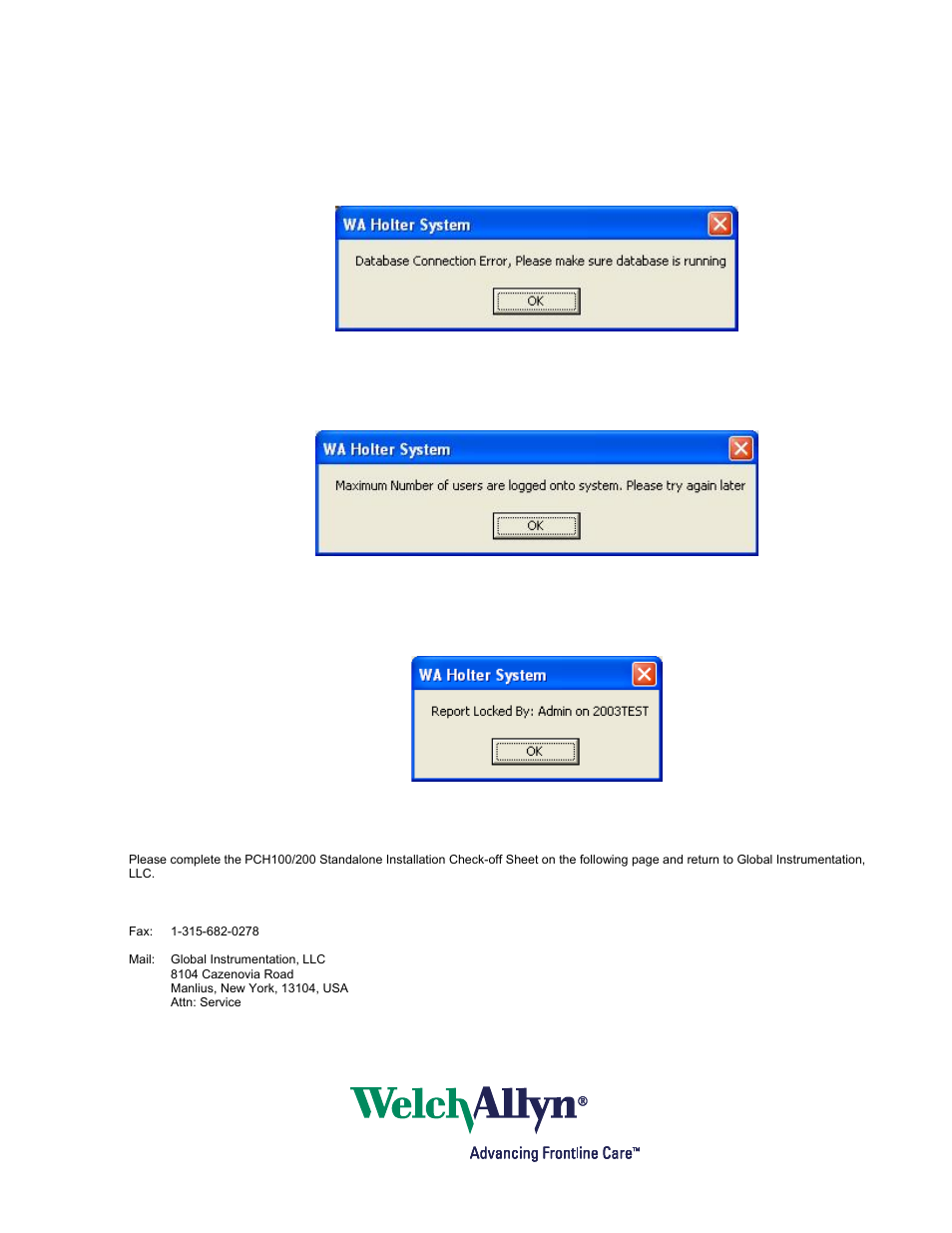 Welch Allyn Holter Software PCH100 and PCH200, LAN - Installation Guide User Manual | Page 16 / 17