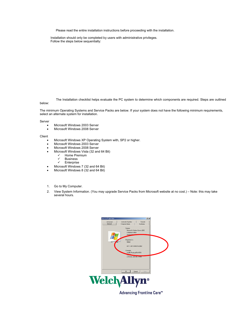 Welch Allyn Holter Software PCH100 and PCH200, LAN - Installation Guide User Manual | Page 7 / 17