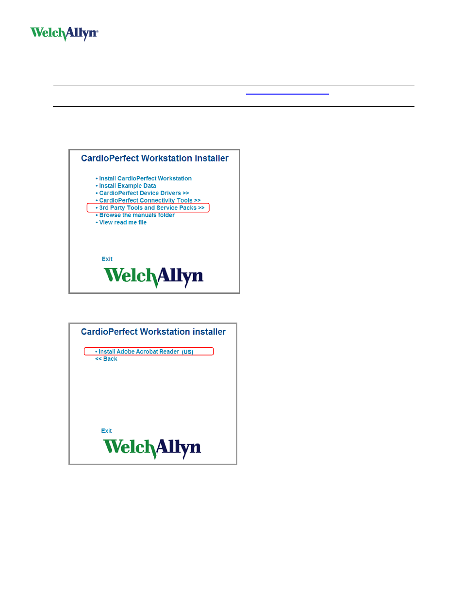 Install adobe reader | Welch Allyn Cardioperfect Workstation, Software Version 1.6.5 - Installation Guide User Manual | Page 17 / 56