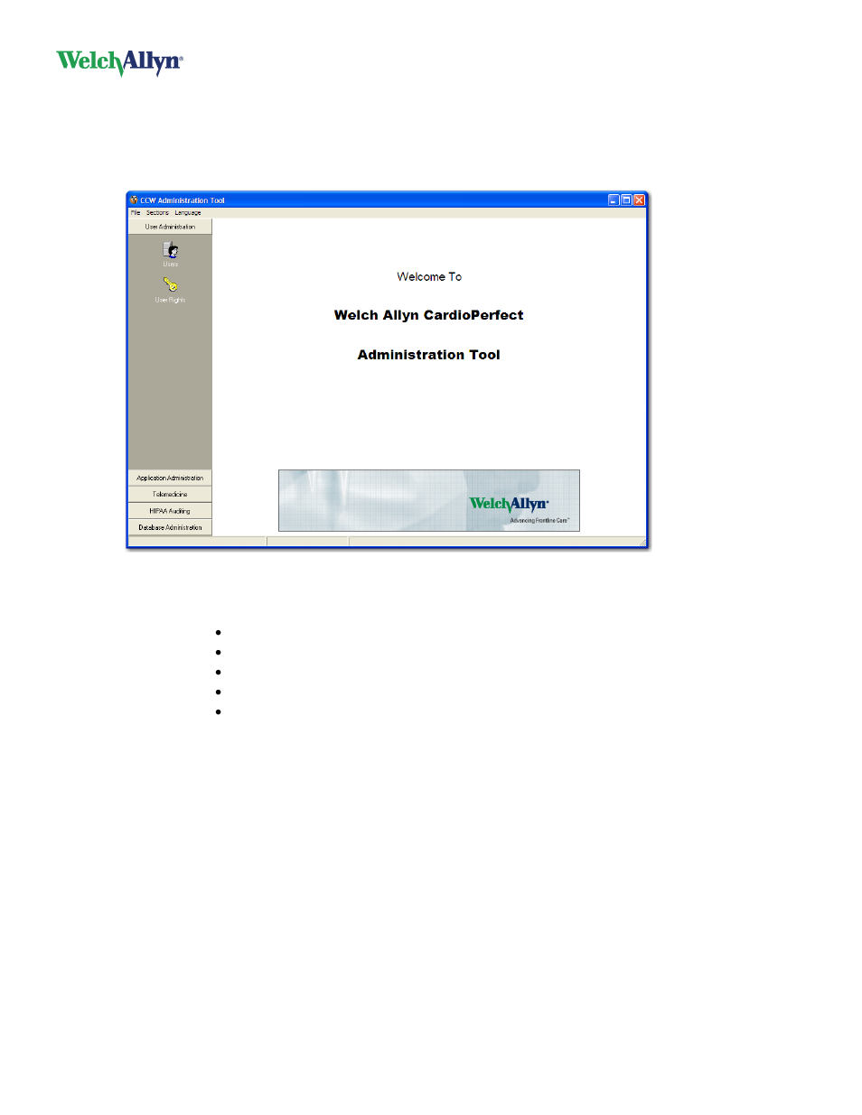 Administrator tool | Welch Allyn Cardioperfect Workstation, Software Version 1.6.5 - Installation Guide User Manual | Page 29 / 56