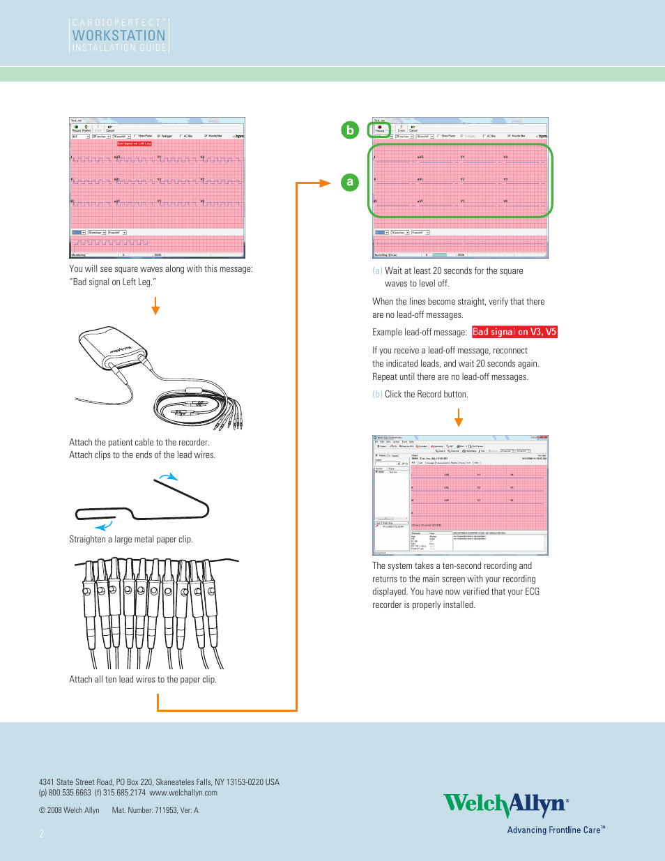 Workstation | Welch Allyn Cardio Perfect Workstation ECG Recorder Install Instructions - Installation Guide User Manual | Page 2 / 2
