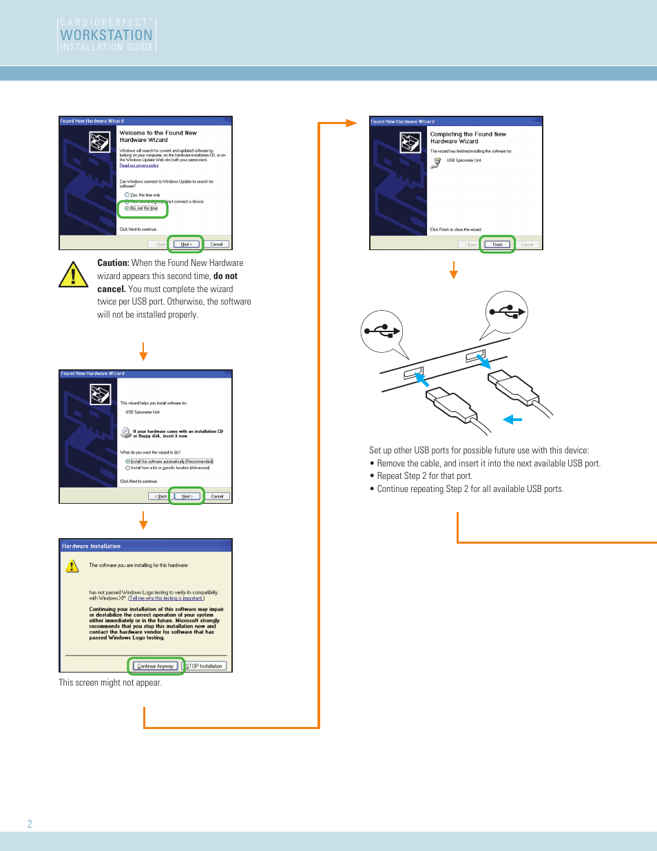 Workstation | Welch Allyn Cardio Perfect Workstation Spirometer Install (Windows XP) Instructions - Installation Guide User Manual | Page 2 / 4