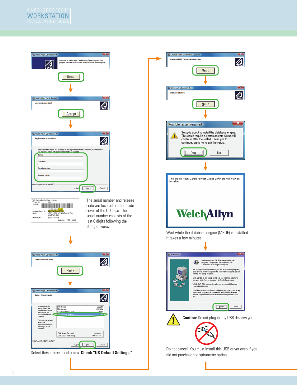 Workstation | Welch Allyn Cardio Perfect Workstation Single CPu Install (Windows Vista) Instructions - Installation Guide User Manual | Page 2 / 4