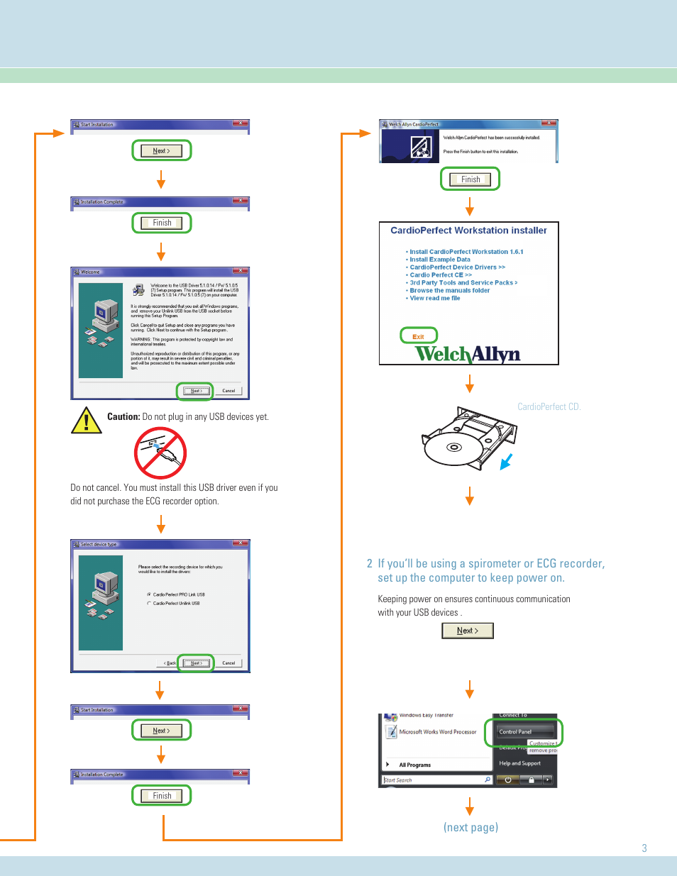 Welch Allyn Cardio Perfect Workstation Single CPu Install (Windows Vista) Instructions - Installation Guide User Manual | Page 3 / 4