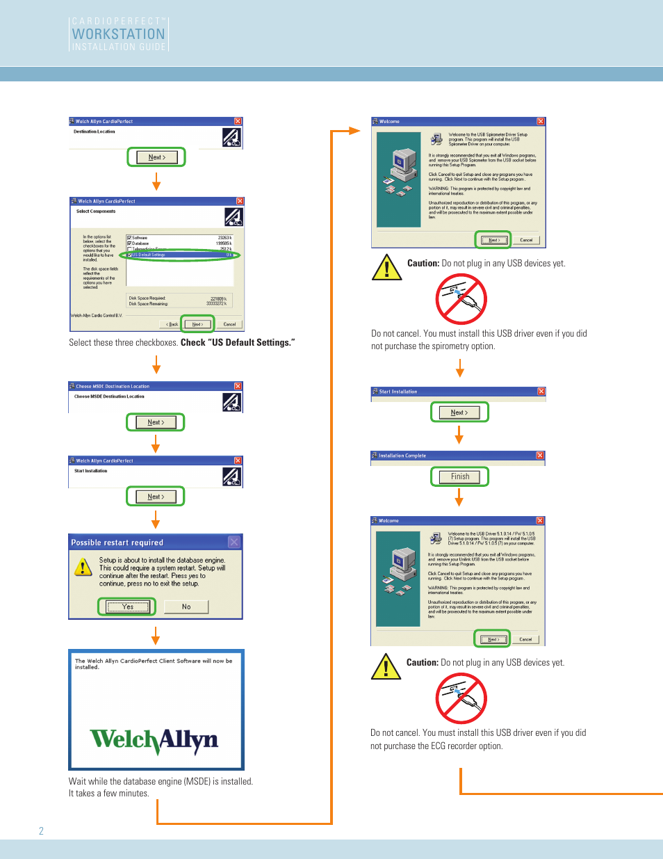 Workstation | Welch Allyn Cardio Perfect Workstation Single CPu Install (Windows XP) Instructions - Installation Guide User Manual | Page 2 / 6