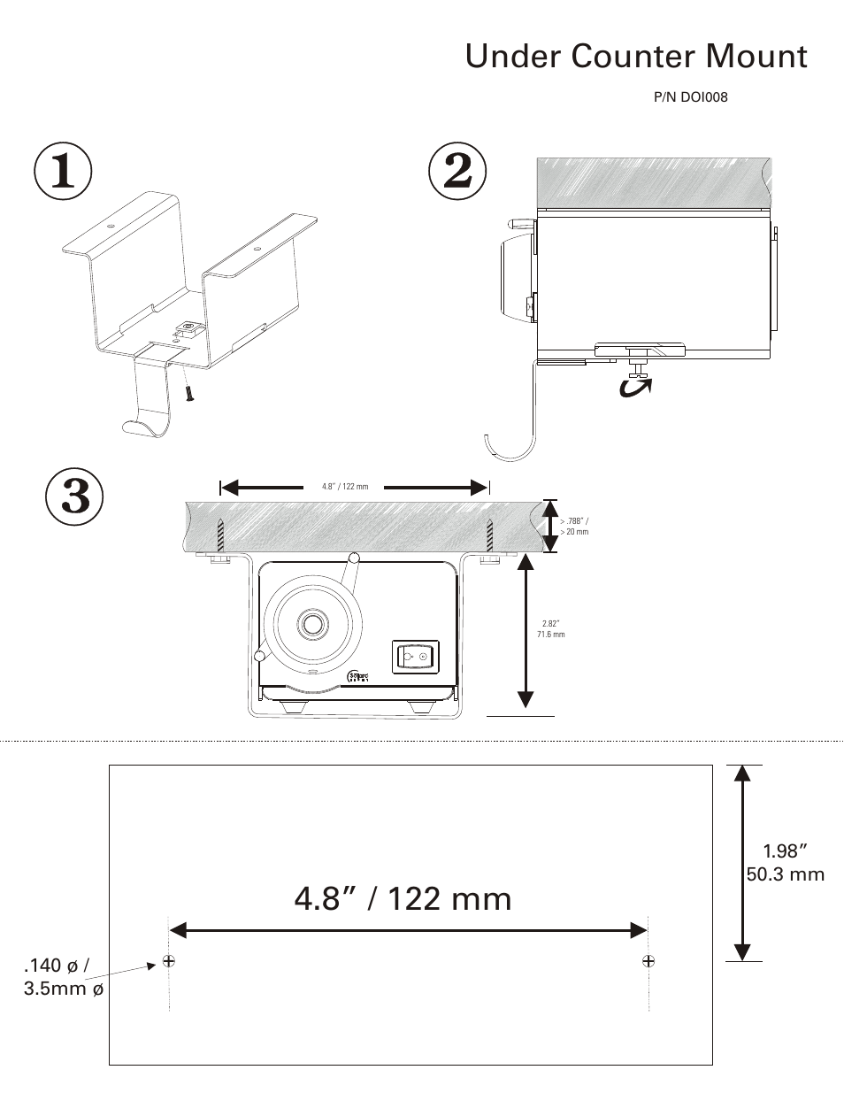 Welch Allyn Over/Under Counter Mount - Installation Guide User Manual | 2 pages