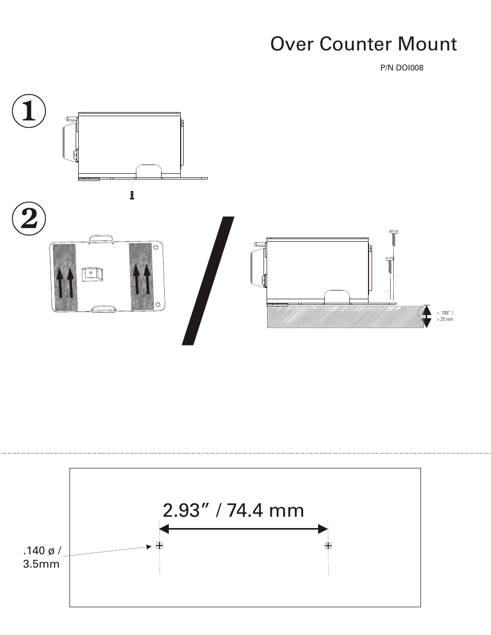 Welch Allyn Over/Under Counter Mount - Installation Guide User Manual | Page 2 / 2